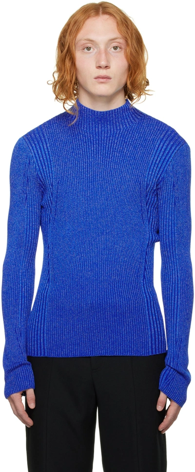 Dion Lee Blue Reflective Sweater In Blueprint