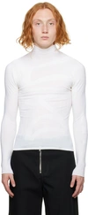 Dion Lee White Rolled Long Sleeve Turtleneck In White