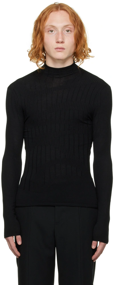 Dion Lee Black Rolled Long Sleeve Sweater