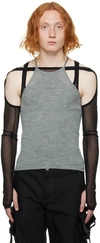 DION LEE GRAY CORE TANK TOP