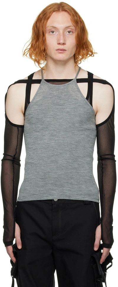 Dion Lee Gray Core Tank Top In Grey Marle