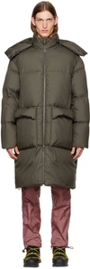 MONCLER GENIUS 2 MONCLER 1952 GRAY CANVEY LONG DOWN JACKET