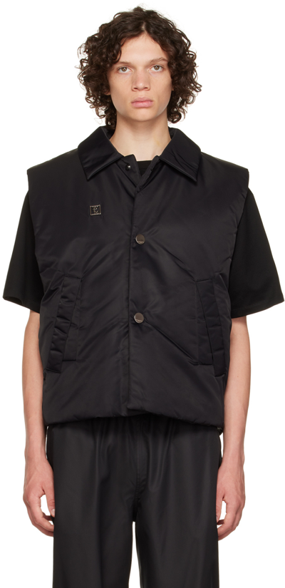 Wooyoungmi Black Spread Collar Vest In Black 948b