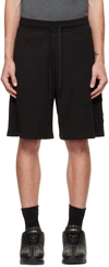 MONCLER BLACK EMBROIDERED SHORTS