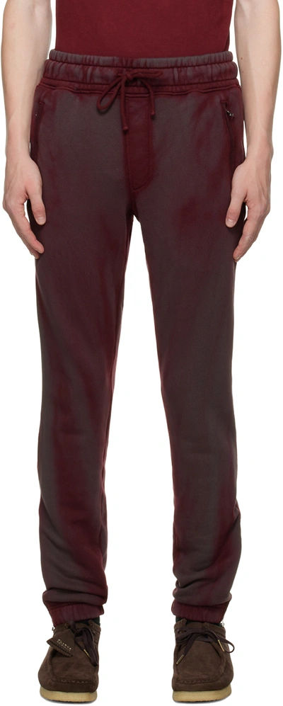 Cotton Citizen Red Bronx Zip Lounge Trousers In Eclipse Cast