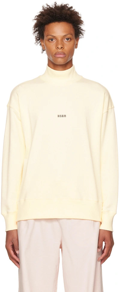 Msgm Off-white Felpa Sweatshirt In 02 Ivory