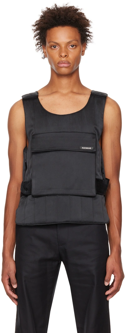 Nahmias Black Sandwashed Vest In Sandwashedblack