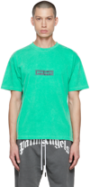 Palm Angels Box Logo-print Garment-dyed Relaxed-fit Cotton-jersey T-shirt In Green White