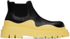 BOTTEGA VENETA BLACK & YELLOW TIRE CHELSEA BOOTS