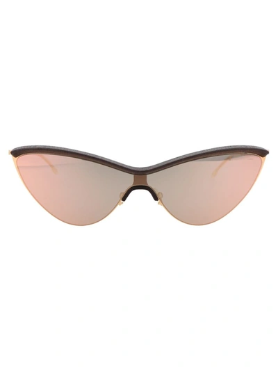 Mykita Mmecho002 Sunglasses In 307 Mh8 Ebony Brown Champagne Gold Champagne Gold Shield