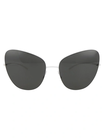 Mykita Mmesse018 Sunglasses In 333 E13 White Dark Grey Solid