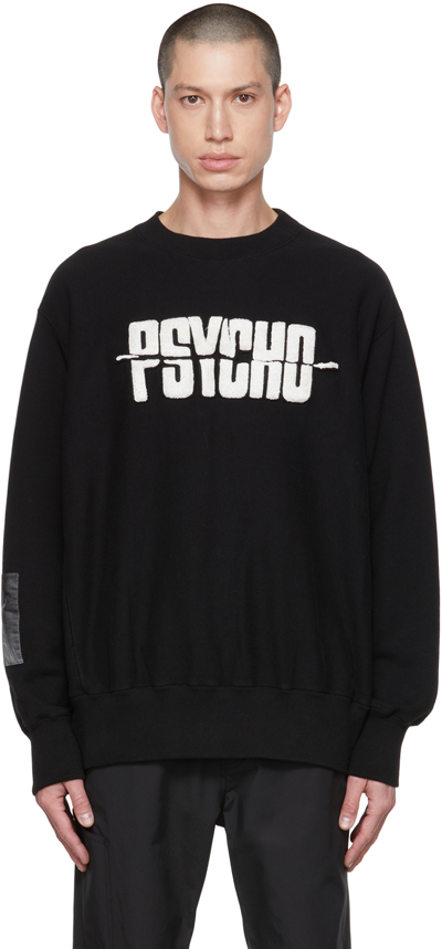 Undercover Psycho Appliqué Crew Neck Sweatshirt In Black