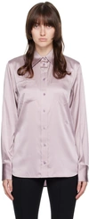 Helmut Lang Core Silk Button Down Shirt In Wisteria