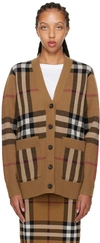 Burberry Checked Wool And Cashmere-blend Cardigan In Birch Brown