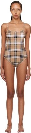 BURBERRY BEIGE DELIA ONE-PIECE SWIMSUIT