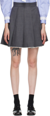 Shushu-tong Grey Pleated A-line Mini Skirt In Gr100 Grey