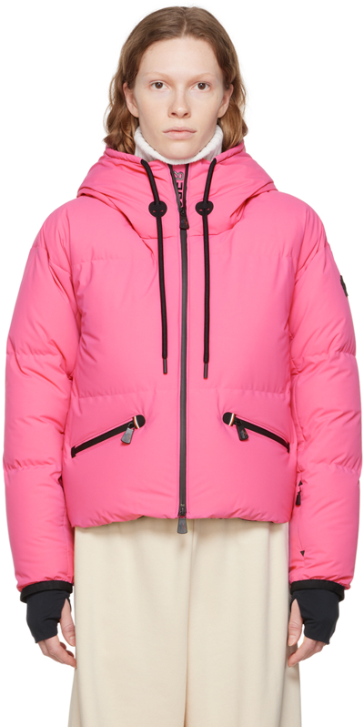 Moncler Woman Fuchsia Allesaz Short Down Jacket In Pink