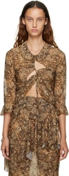 Avavav Brown Holy Shirt 2.0 Blouse In Brown Wobble Print