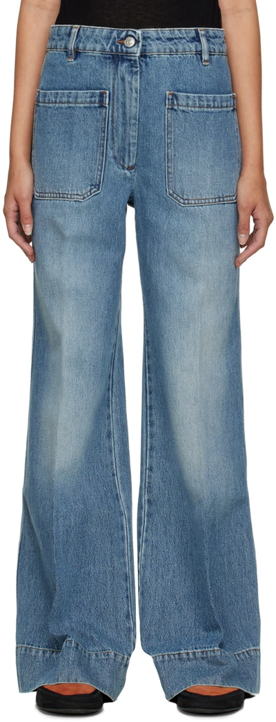 Victoria Beckham Alina Regular Jeans In Light Blue