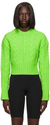 Ami Alexandre Mattiussi Cable-knit Virgin Wool Sweater In 300 Green