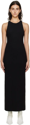 Gauchère Open-back Ribbed Stretch-cotton Maxi Dress In 1000 Black