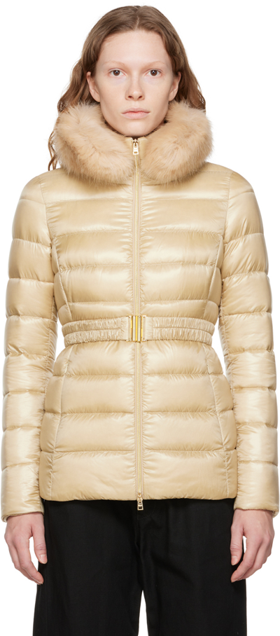 Herno Gold Claudia Down Jacket In Beige