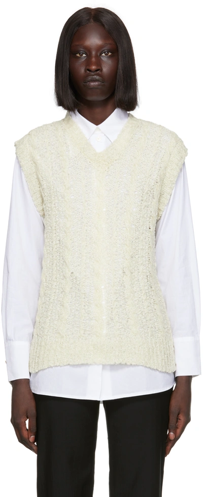 Our Legacy White Semi-sheer Vest In White Sheer Cable