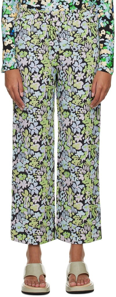 Stine Goya Black Isra Trousers In Abstract Evening Floral