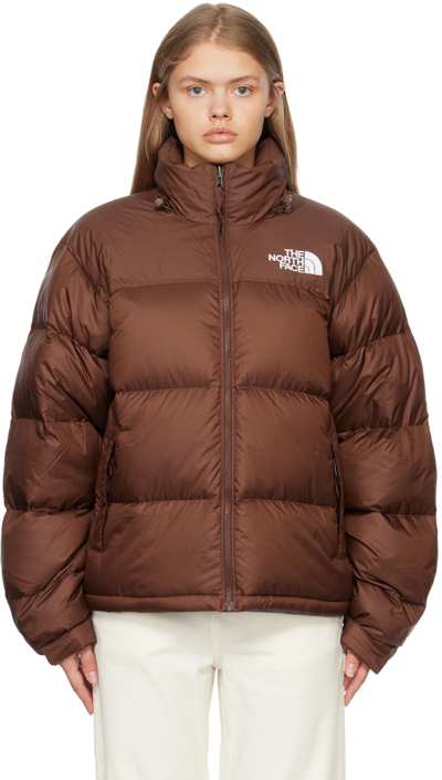 The North Face Brown 1996 Retro Nuptse Puffer Jacket In Dark Oak