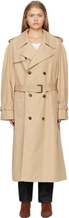 Wardrobe.nyc Neutral Double-breasted Trench Coat In Khaki