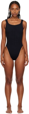 Hunza G Square-neck High-cut One-piece Swimsuit In Black