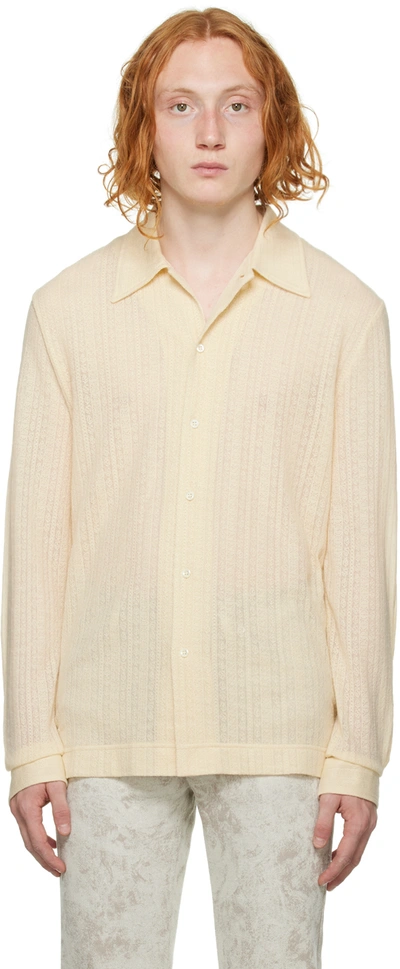 Séfr Ripley Organic Cotton-blend Jacquard Shirt In White