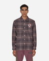 Pleasures Surfing Plaid Flannel Button-up Shirt In Pink