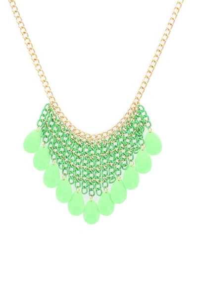 Olivia Welles Carissa Mesh Necklace In Gold / Mint
