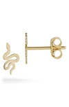 Ember Fine Jewelry 14k Italian Gold Snake Stud Earrings In Gold