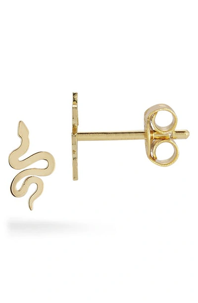 Ember Fine Jewelry 14k Italian Gold Snake Stud Earrings In White
