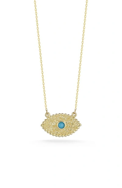 Ember Fine Jewelry 14k Yellow Gold Turquoise Eye Necklace