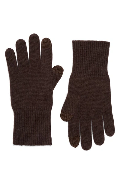 Nordstrom Rack Cashmere Tech Compatible Gloves In Brown Coffee