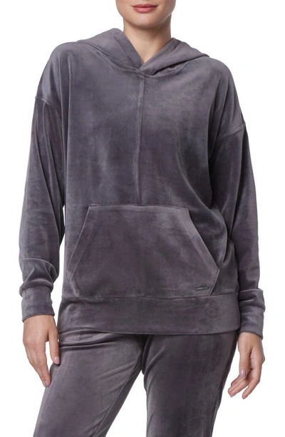 Andrew Marc Sport Velour Hoodie In Pavement