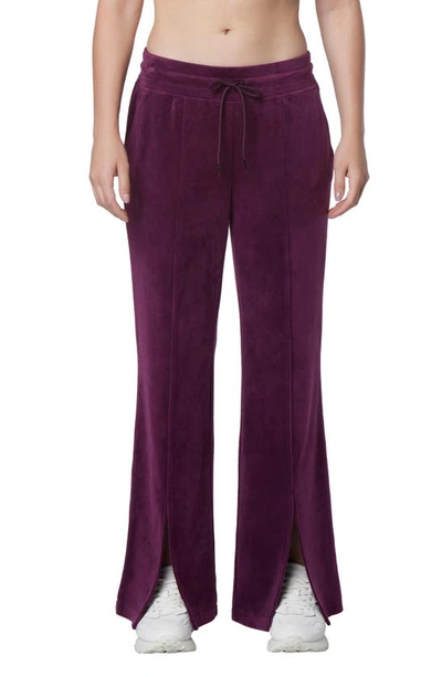 Andrew Marc Sport Long Vented Pants In Eggplant
