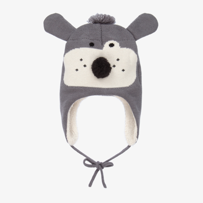 Boboli Babies' Grey Knitted Dog Hat