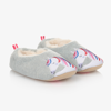 JOULES GIRLS GREY HORSE SLIPPERS