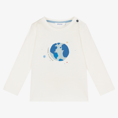 Absorba Babies' Boys Ivory Cotton Planet Top