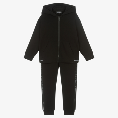 Emporio Armani Kids' Boys Black Logo Tracksuit