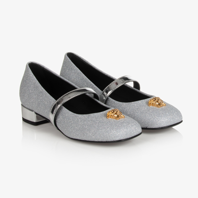 Versace Teen Girls Silver Medusa Shoes