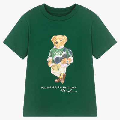Polo Ralph Lauren Babies' Boys Green Logo Bear T-shirt