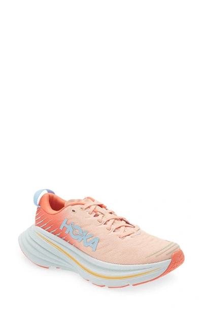 Hoka Bondi X Running Shoe In Camellia / Peach Parfait