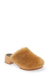 Swedish Hasbeens Fluff Clog In Tan