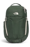 The North Face Surge Backpack In Thyme/ Gardenia White