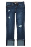 Joe's Kids' The Jane Distressed Cuffed Hem Jeans In Blue Steel